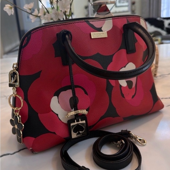 Kate Spade Black and Red Floral Satchel - Picture 11 of 11